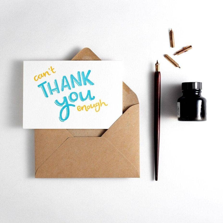 Can't Thank You Enough Letterpress Card