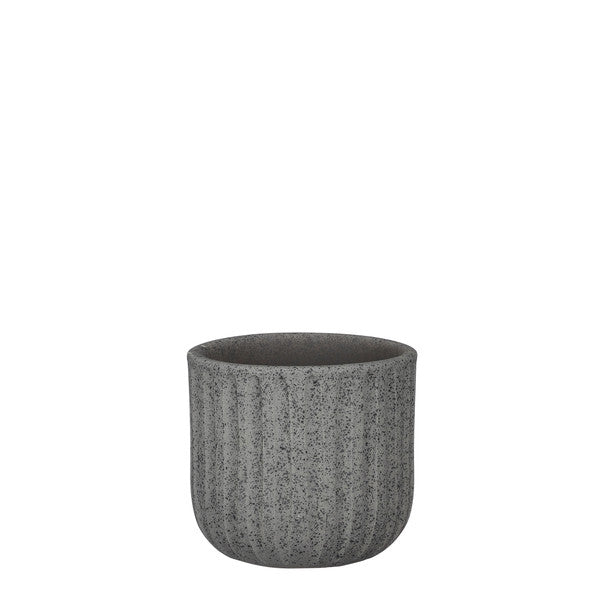 Ceramic Dante pot round d. grey