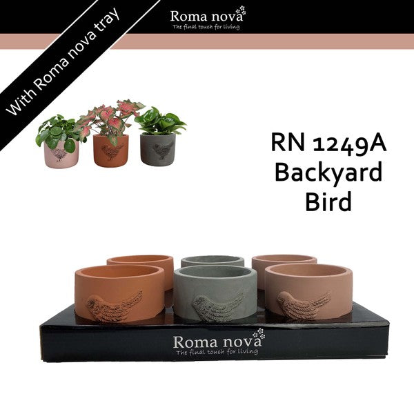 Ceramic Pot Backyard Bird 12cm
