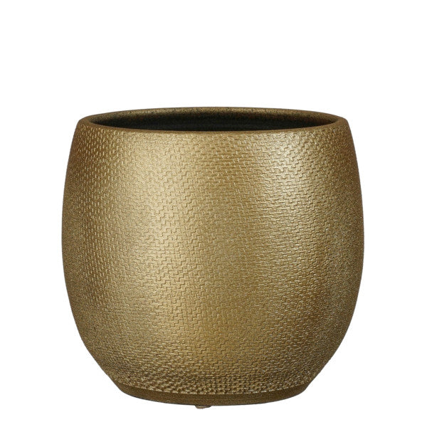 Porto pot round gold metallic - h23xd22,5