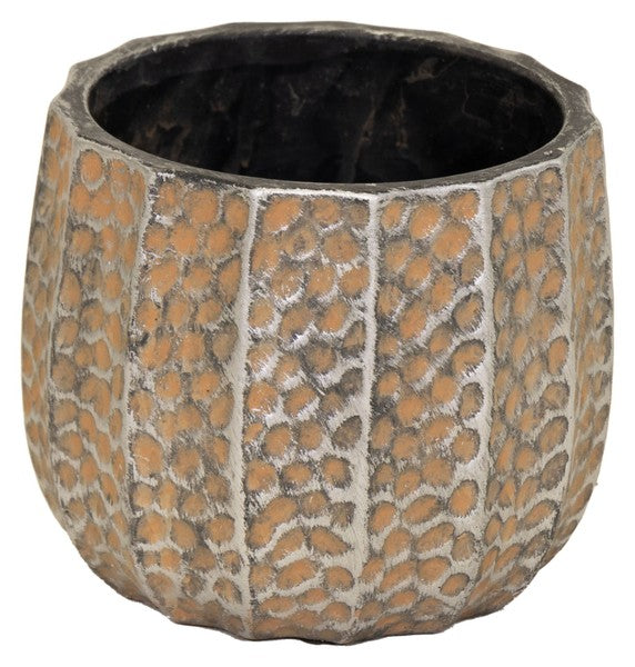 Ceramic Pot Aurum Egg Pot Dents Rust D15.5H13