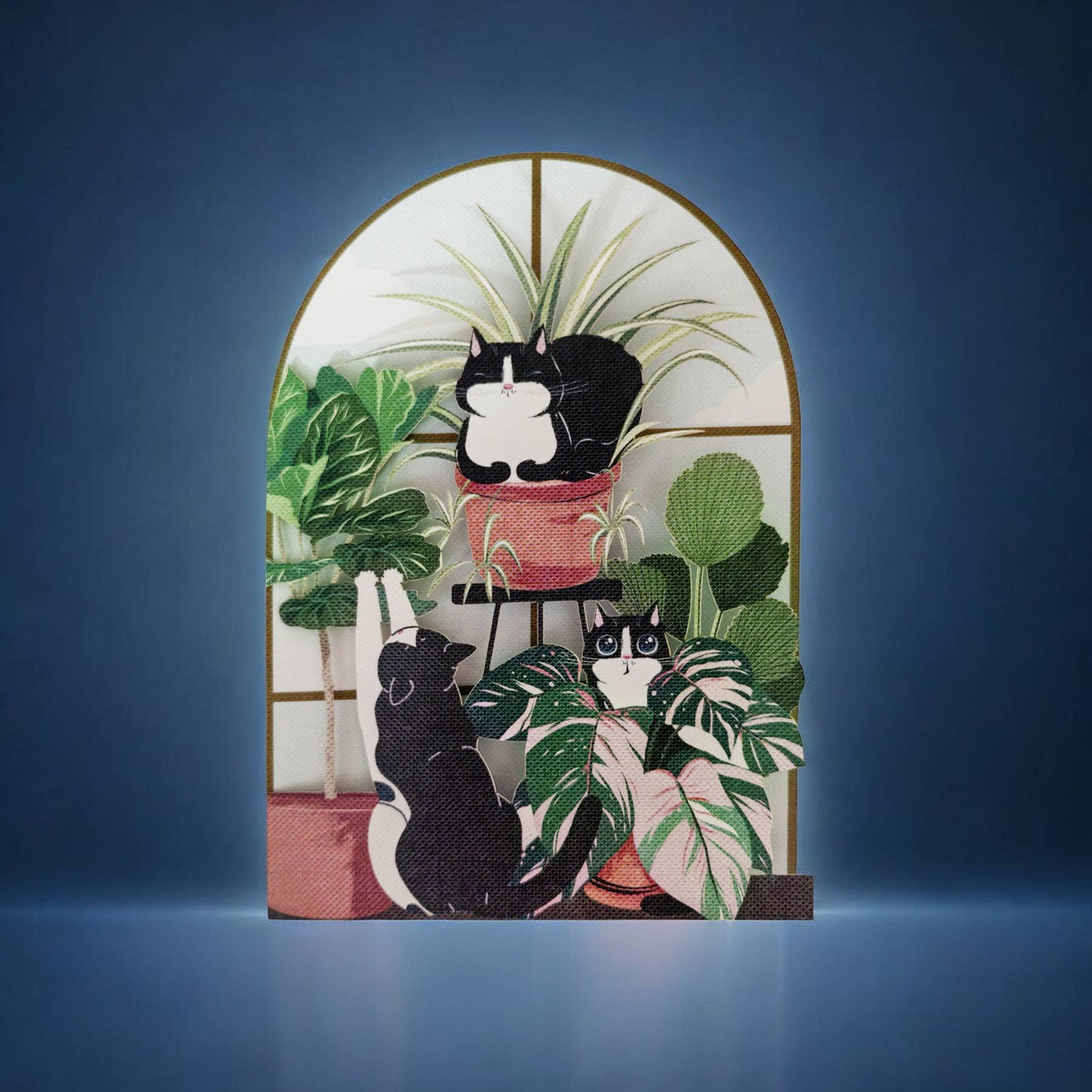 Paper Cut Birthday Card with Cat Design