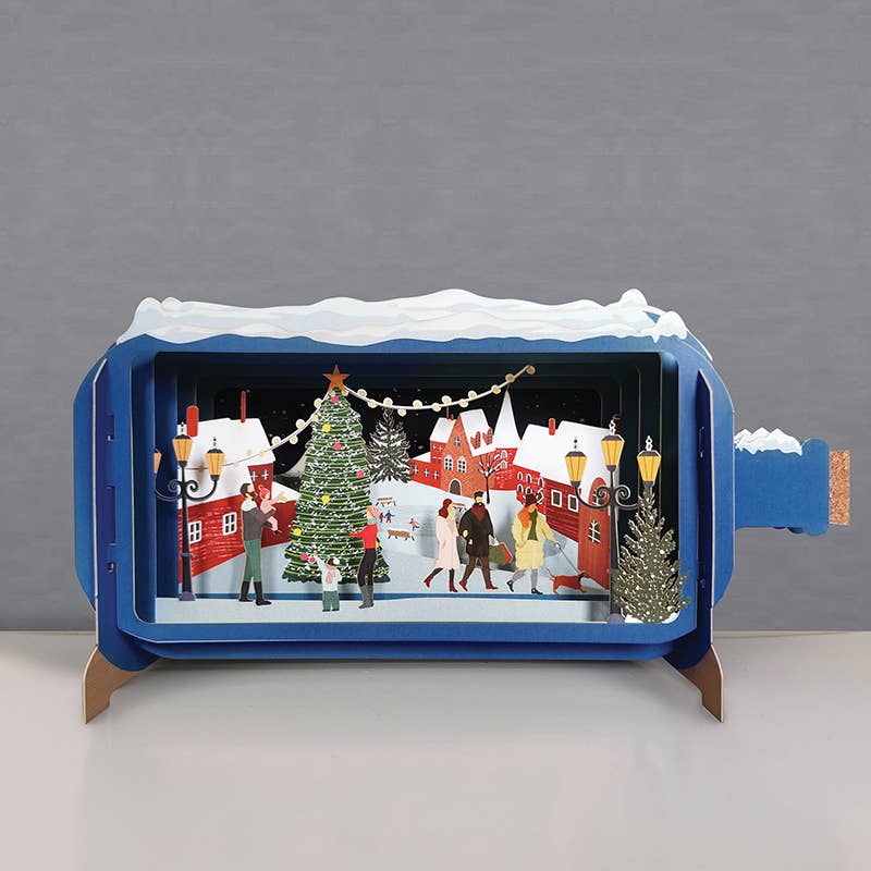 Message in a bottle pop up xmas card-XMIB086