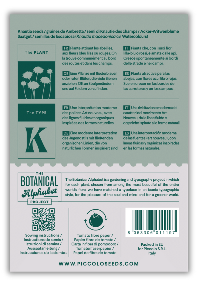 Flower Seeds Botanical Alphabet Collection