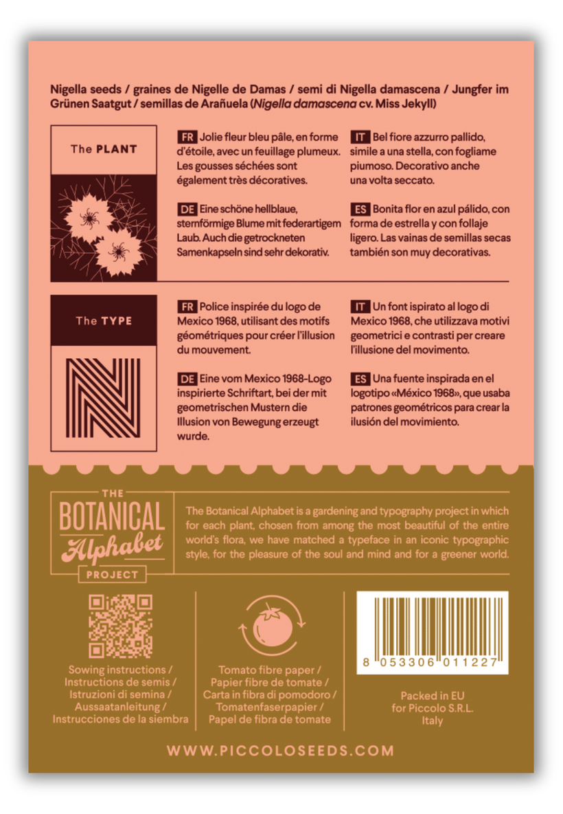 Flower Seeds Botanical Alphabet Collection