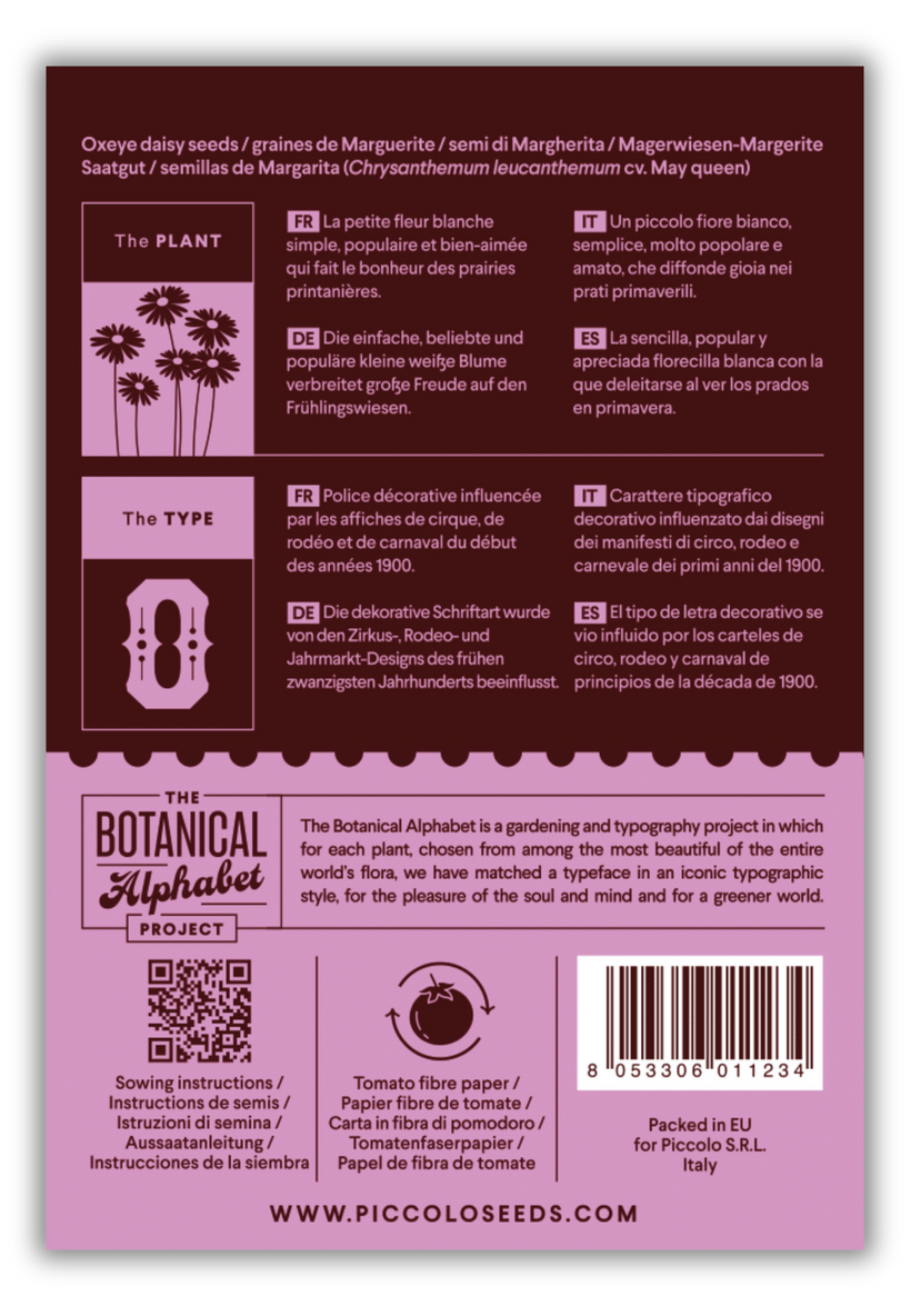 Flower Seeds Botanical Alphabet Collection