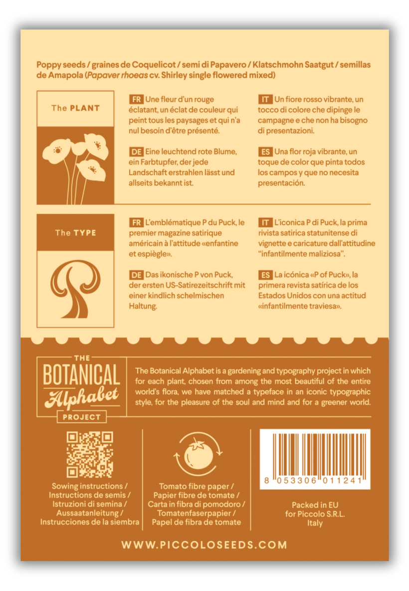 Flower Seeds Botanical Alphabet Collection