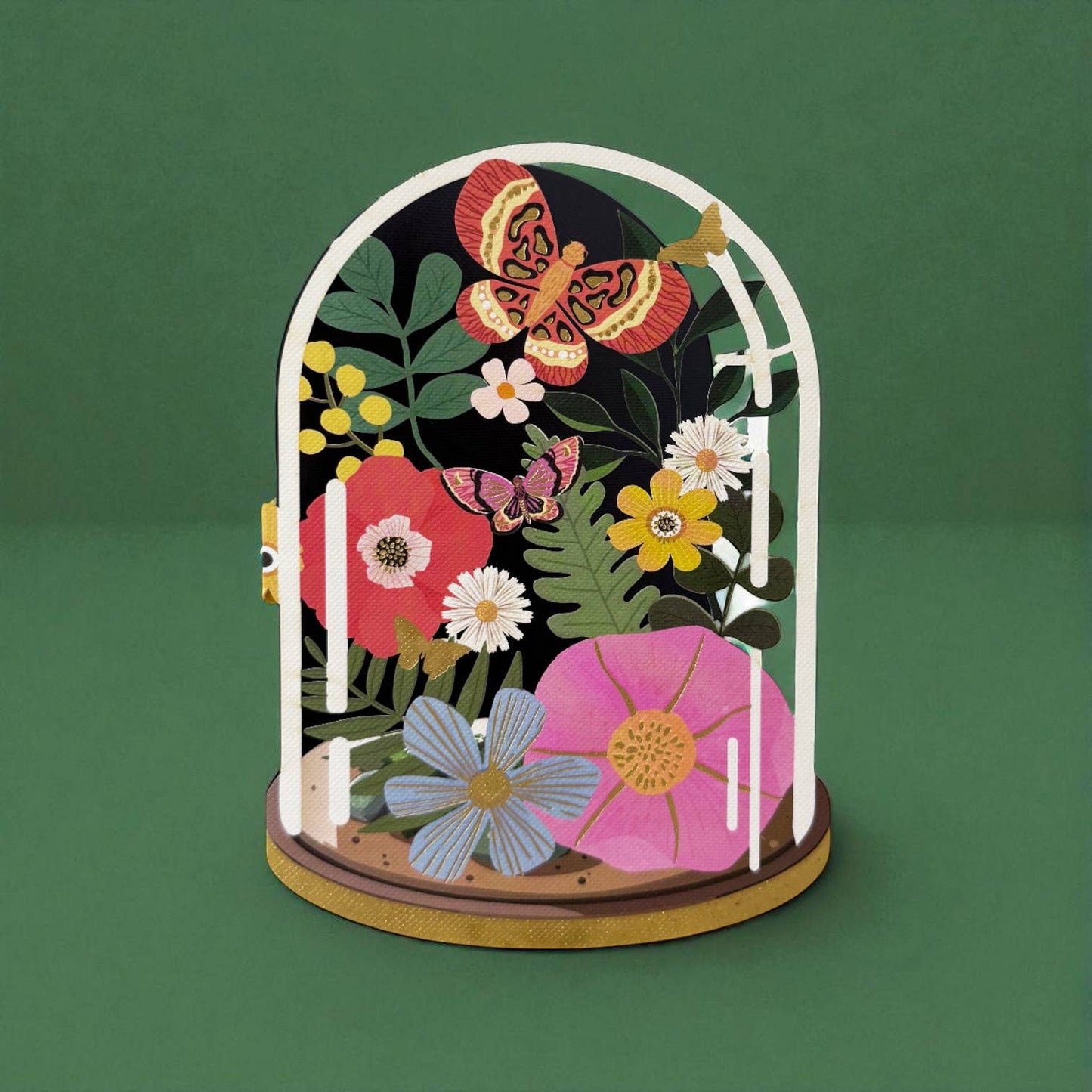 Original paper cut card - AL291 FLOWER