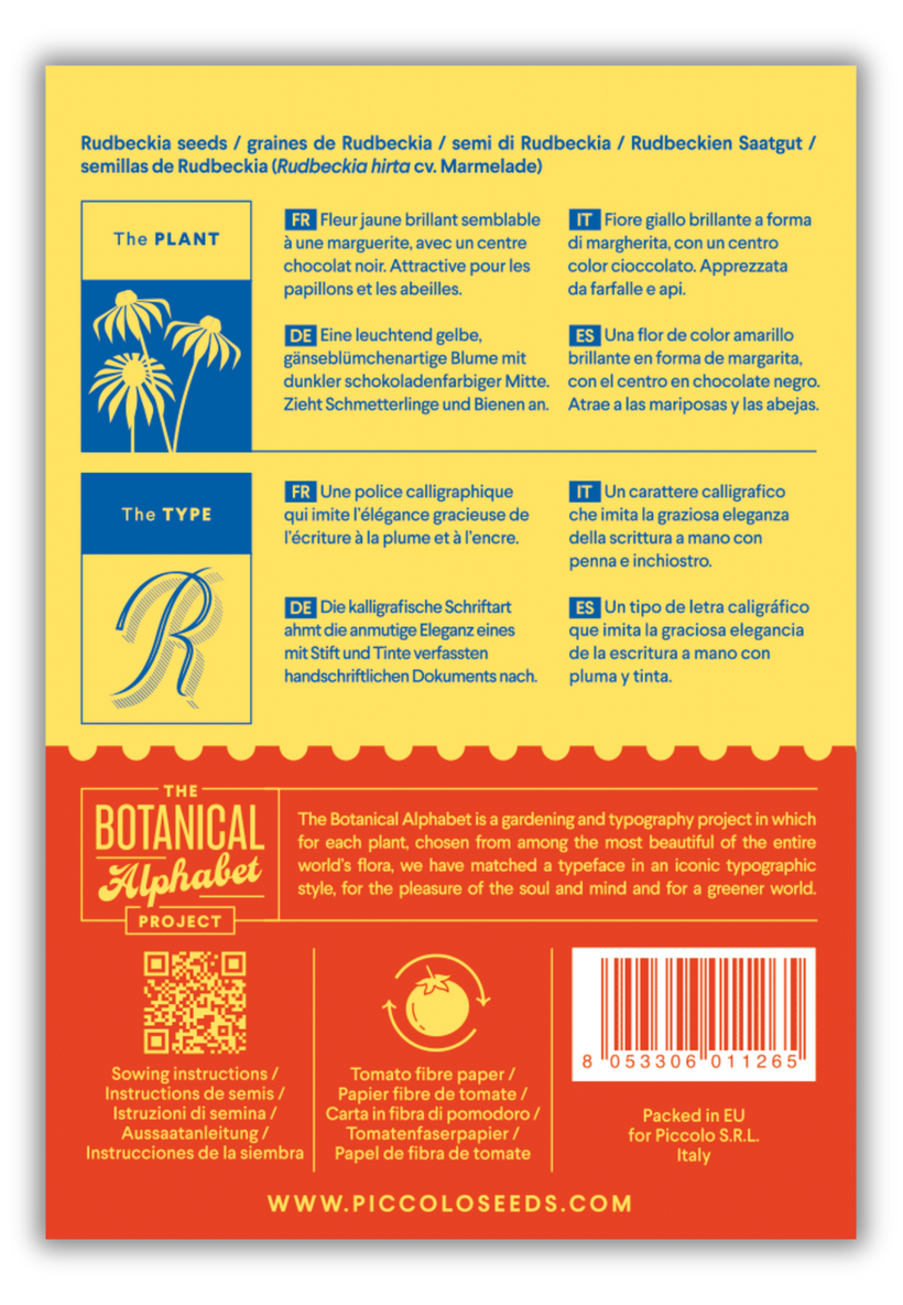 Flower Seeds Botanical Alphabet Collection