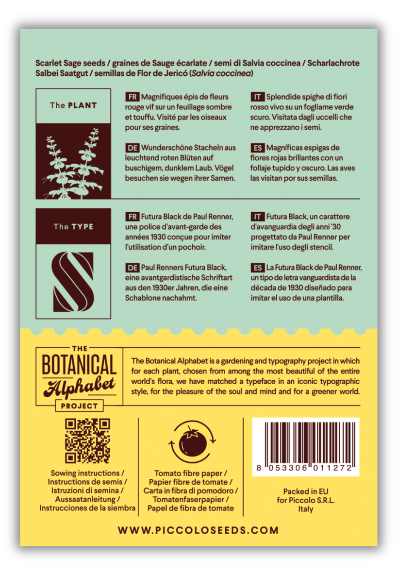 Flower Seeds Botanical Alphabet Collection