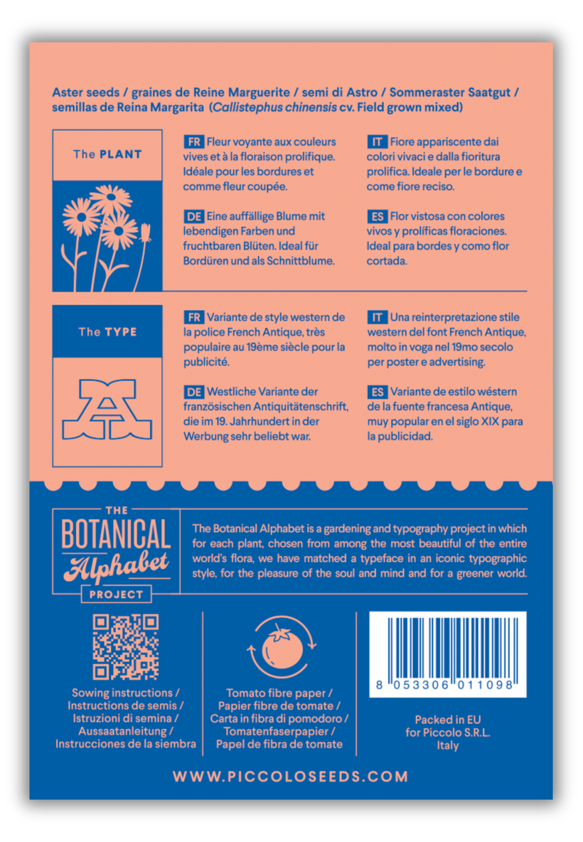 Flower Seeds Botanical Alphabet Collection