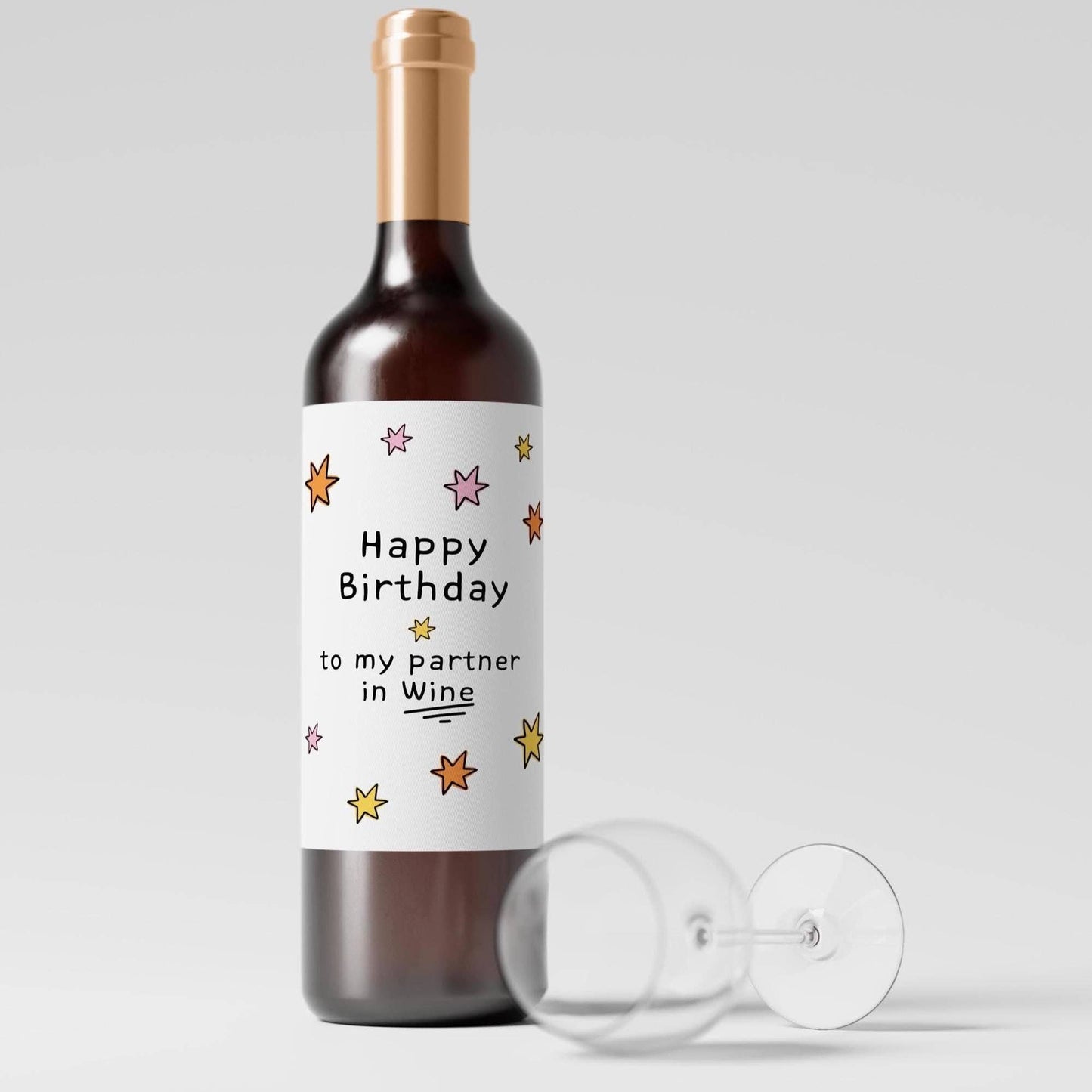 Happy Birthday to My Partner in Wine Label