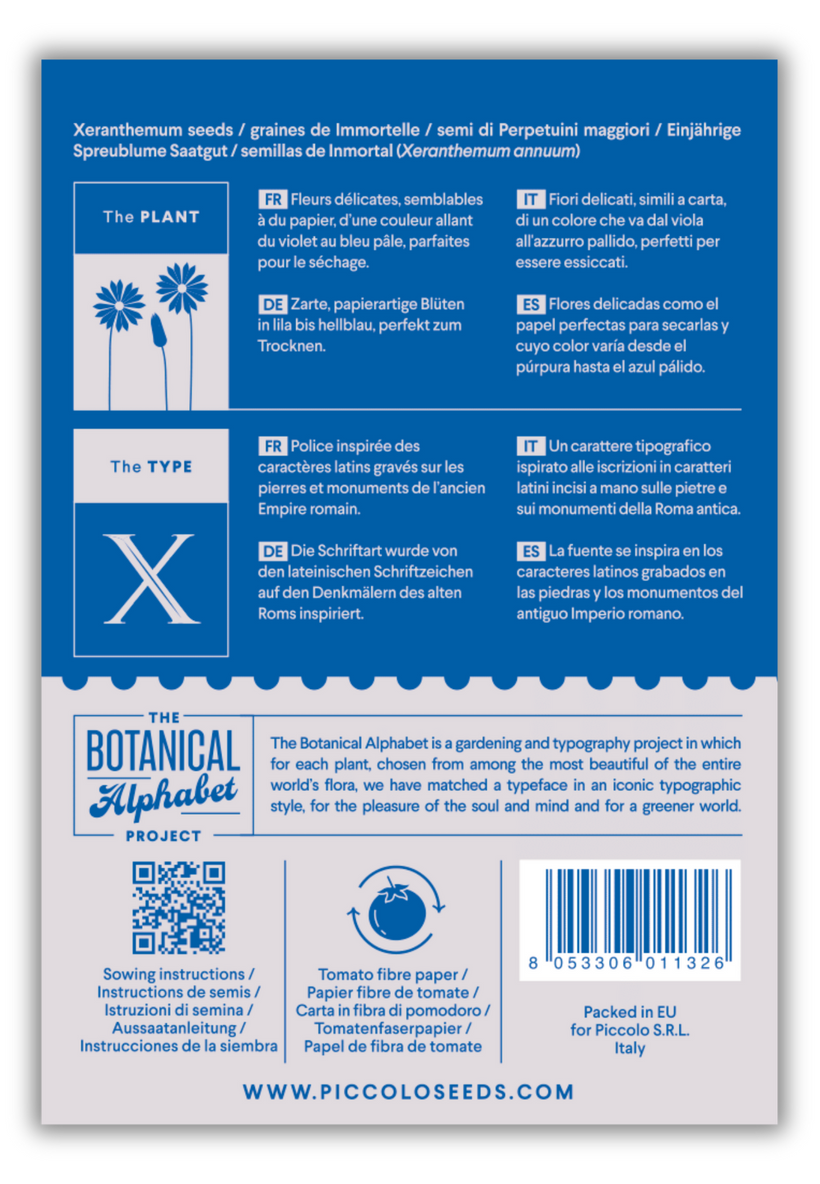 Flower Seeds Botanical Alphabet Collection