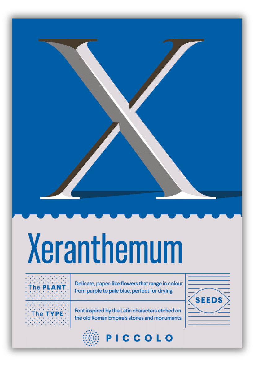 Flower Seeds Botanical Alphabet Collection