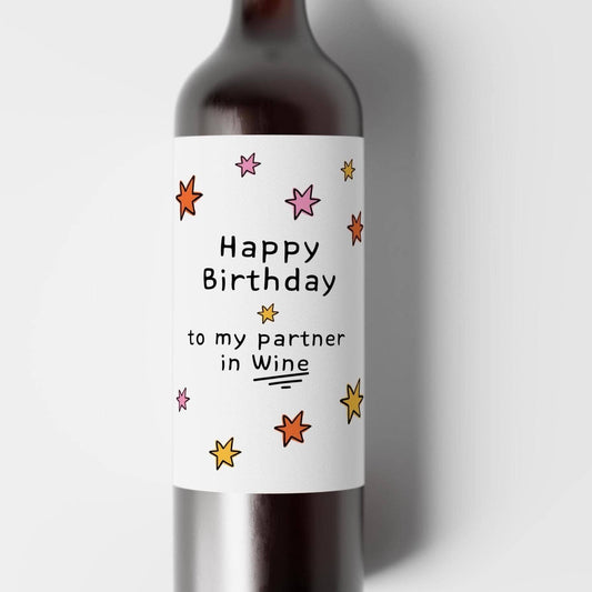 Happy Birthday to My Partner in Wine Label
