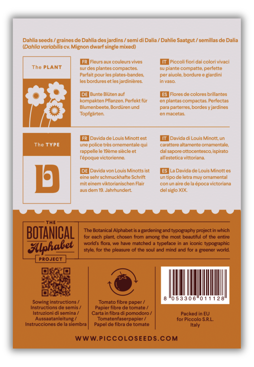 Flower Seeds Botanical Alphabet Collection