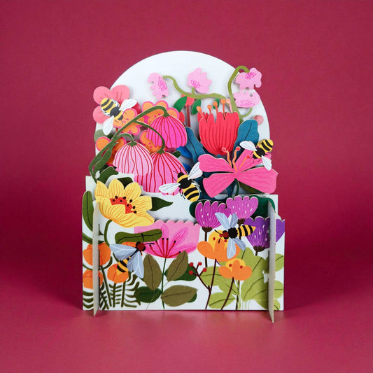 Miniature World pop up card  - Flowers