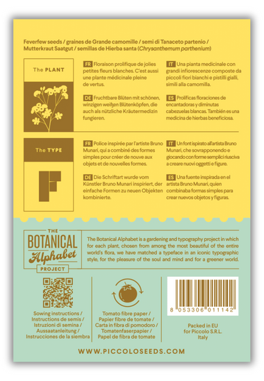 Flower Seeds Botanical Alphabet Collection