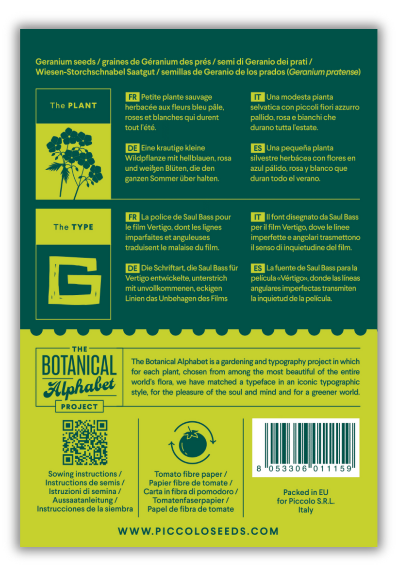 Flower Seeds Botanical Alphabet Collection