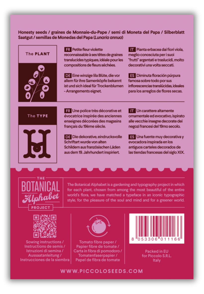 Flower Seeds Botanical Alphabet Collection