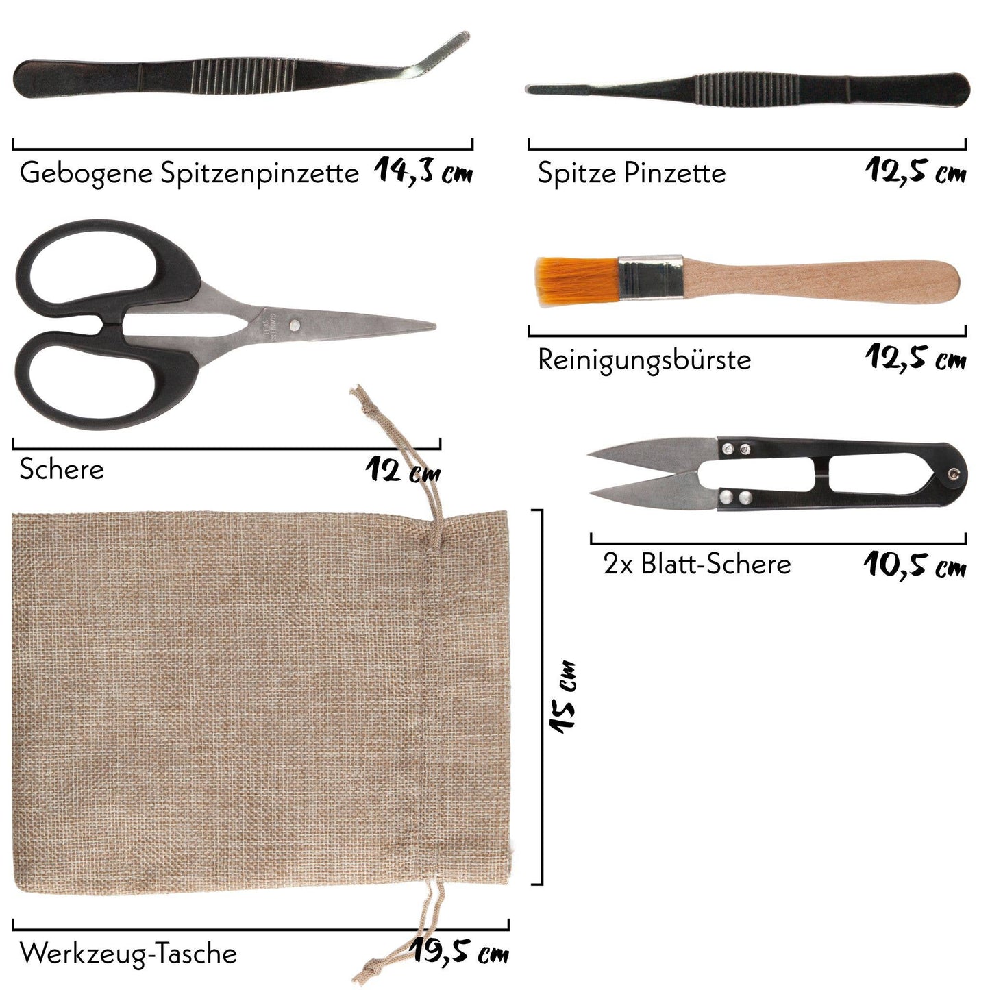 HappySeed bonsai tool set 13 pieces (+bag)