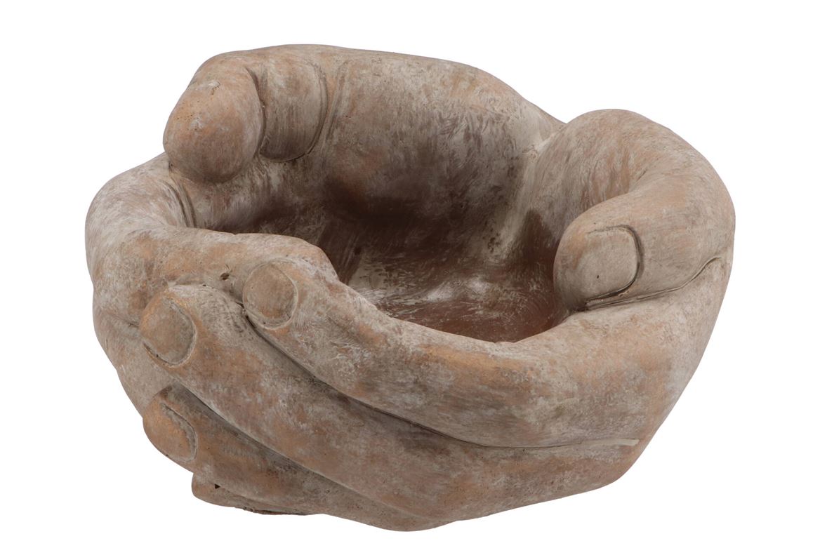 Concrete Saint Gold Hands 24x22x12cm