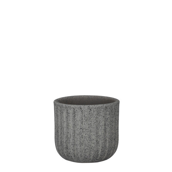 Ceramic Dante pot round d. grey