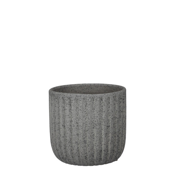Ceramic Dante pot round d. grey