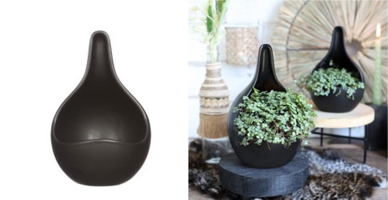 Ceramic plant drop black Ø14 H21