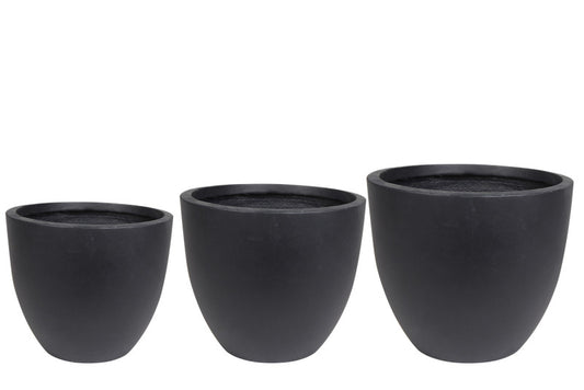 Artclay Pot set of 3 Black D38 H33