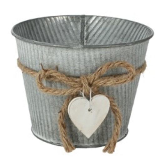 Pot Zinc Oxford heart Ø13,5x10,5