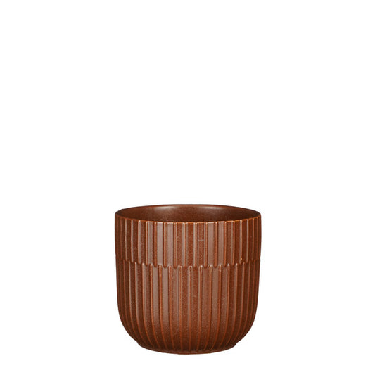 Sara pot round brown matt