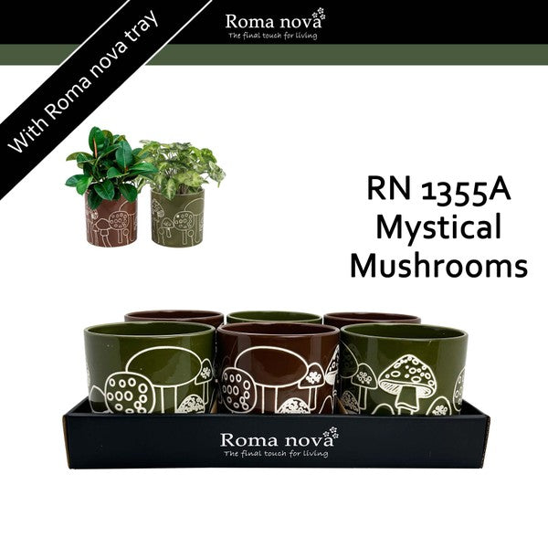 Ceramic Pot Mystical Mushrooms 12cm