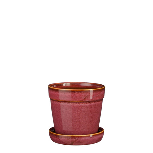 Clint pot with saucer pink