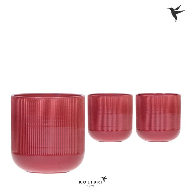 Ceramic Pot Flare Red 12cm