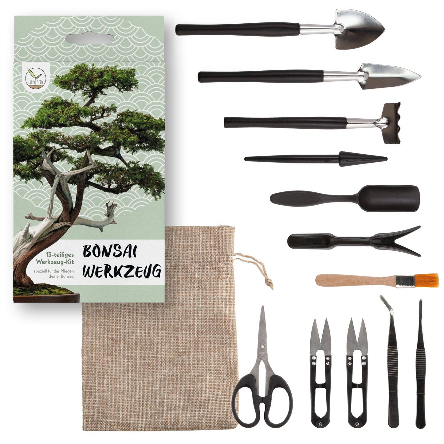 HappySeed bonsai tool set 13 pieces (+bag)