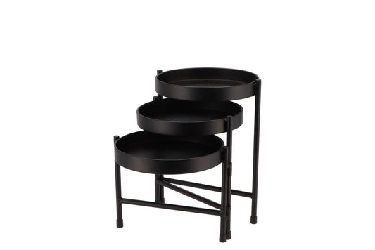 Plant Stand Dhaka Black Table 3 Tiers