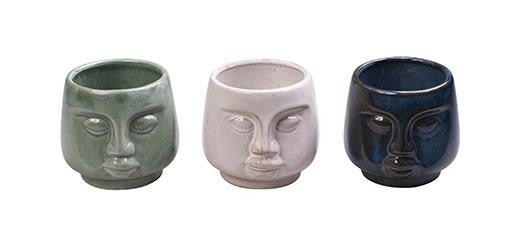 Ceramic Pot Faces 6cm