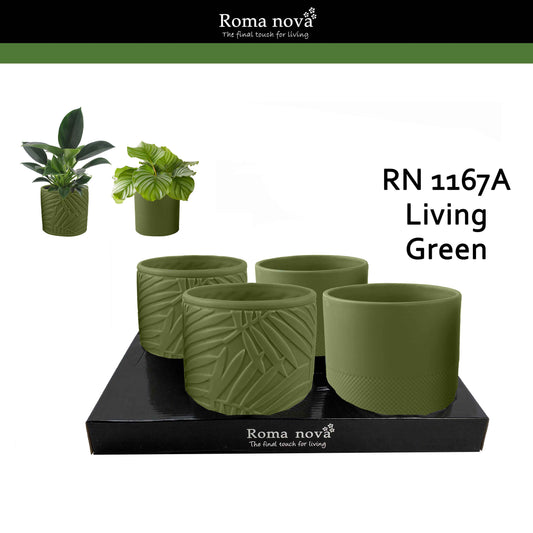 Pot Ceramic Living Green 13cm