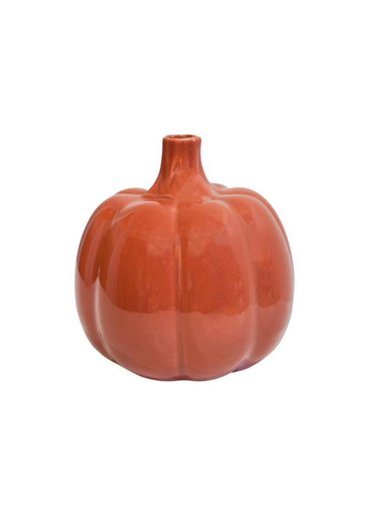 Glazed Pumpkin Bud Vase Orange