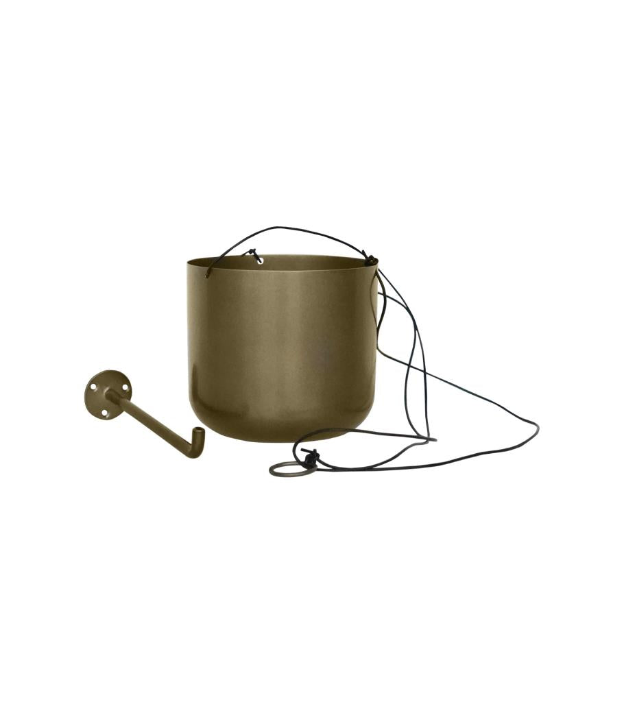 Kew Matt Brass Hanging Pot with Hook