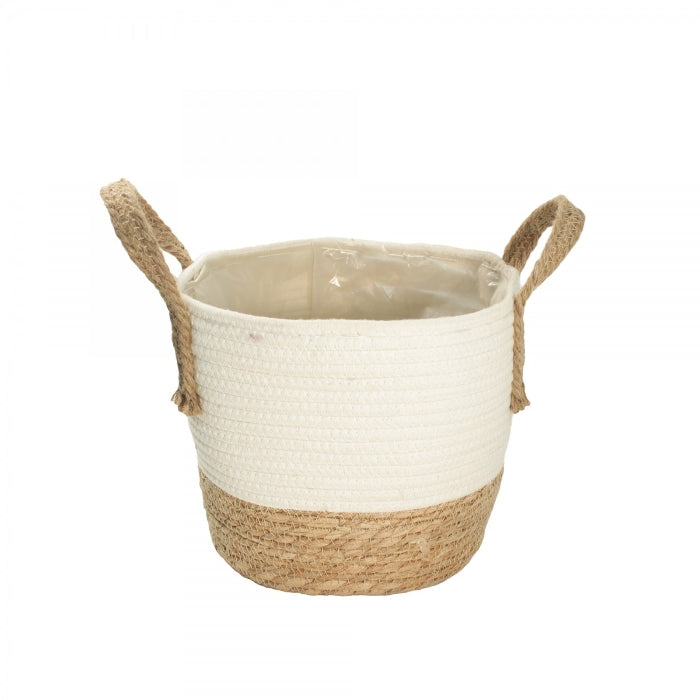 Basket Seagrass +White Cotton