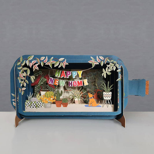 Message in a Bottle Pop Up Card -NEW HOME