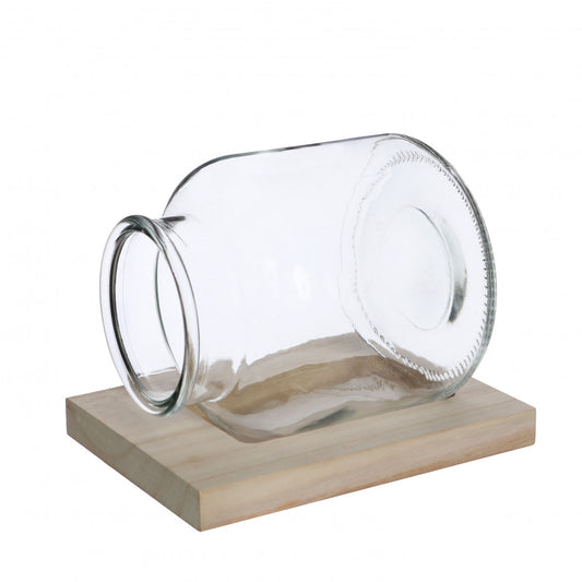 Glass Terrarium Bottle Wood 14*16cm