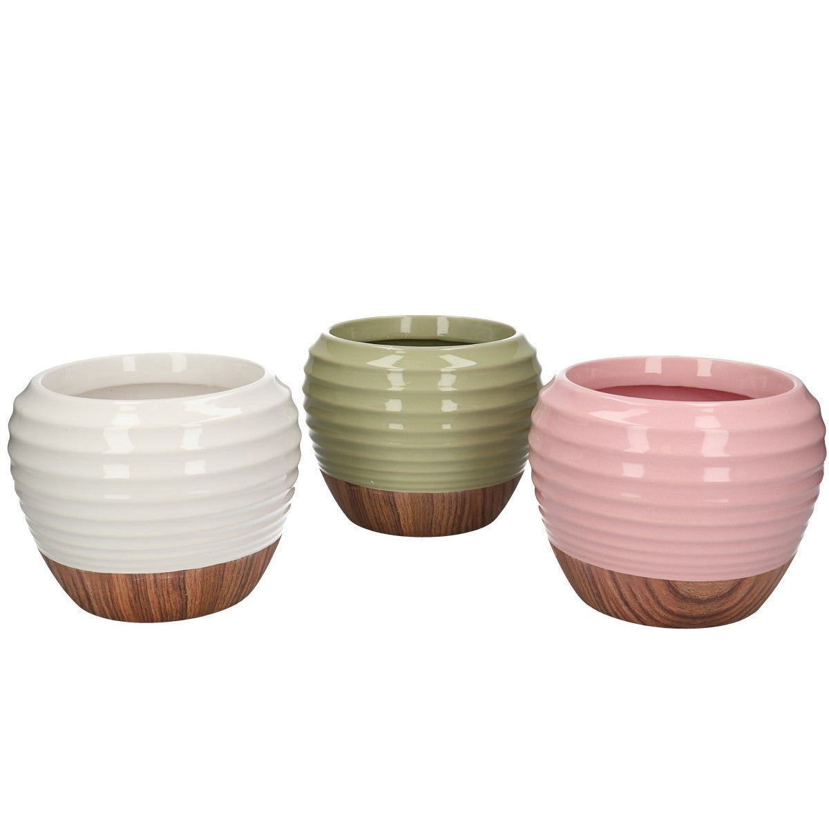 Ceramic Pot Wood Colours