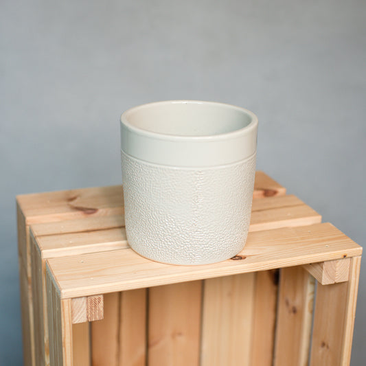 Pot Julia Off White Texture 14cm