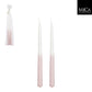 Dip-dye dinner candle mauve 2 pc - h30xd2,2