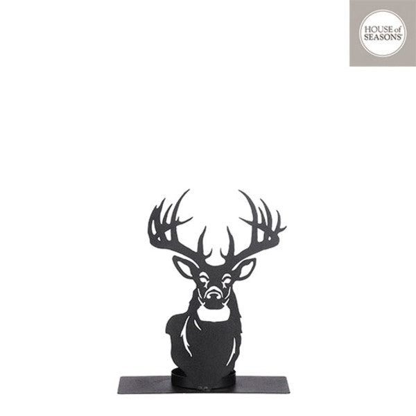 Candleholder deer black - l17xw8xh21