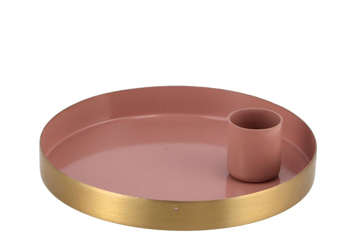 Amber Marrakech Pink Candle Plate 12x12x2,5cm